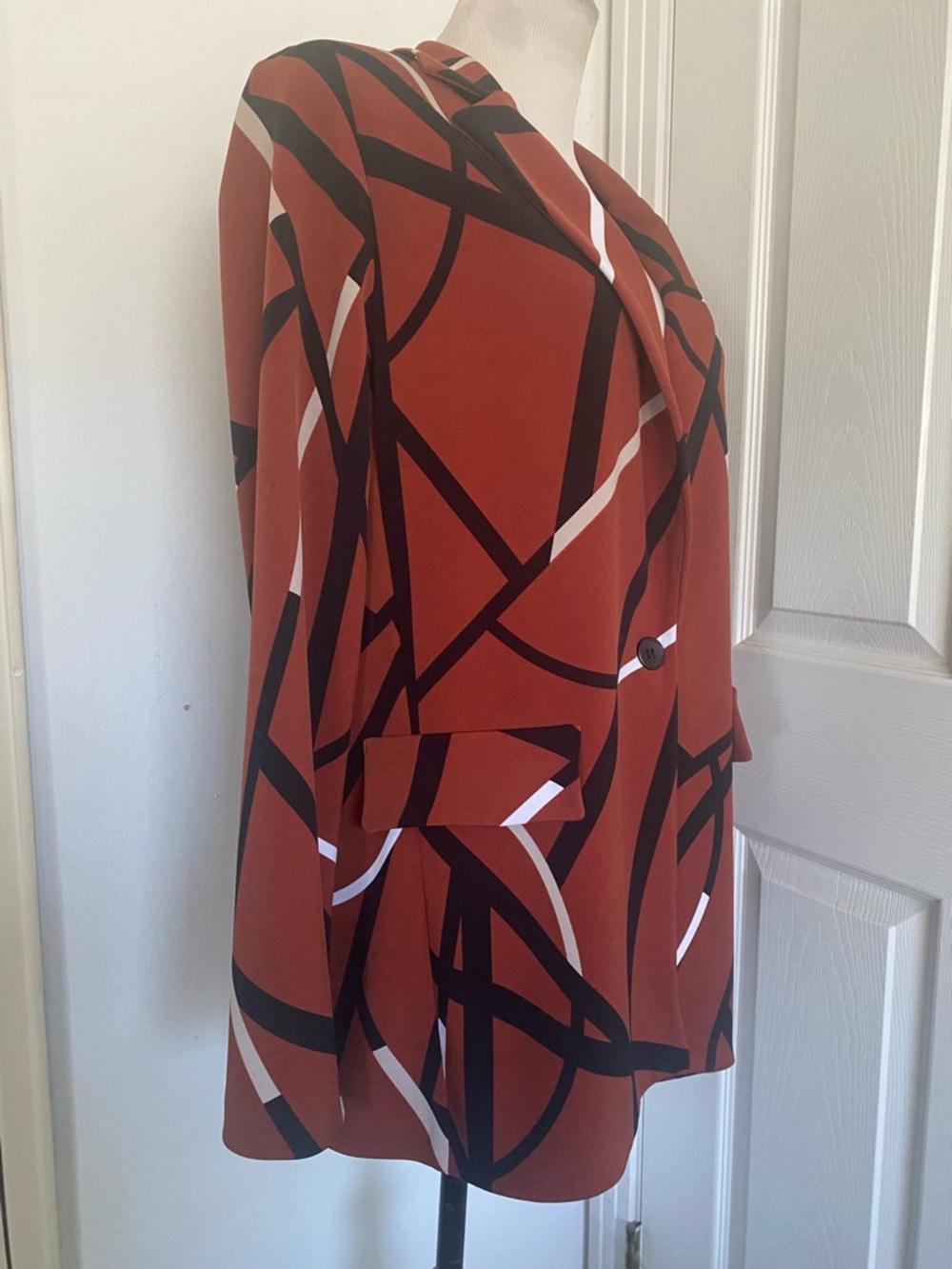 Joseph Ribkoff Abstract Single Button Blazer - Picture 3 of 12